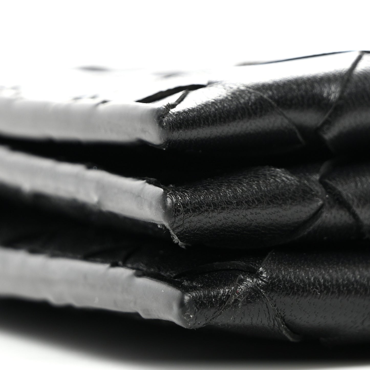 Nappa Intrecciato Wallet On Strap Black
