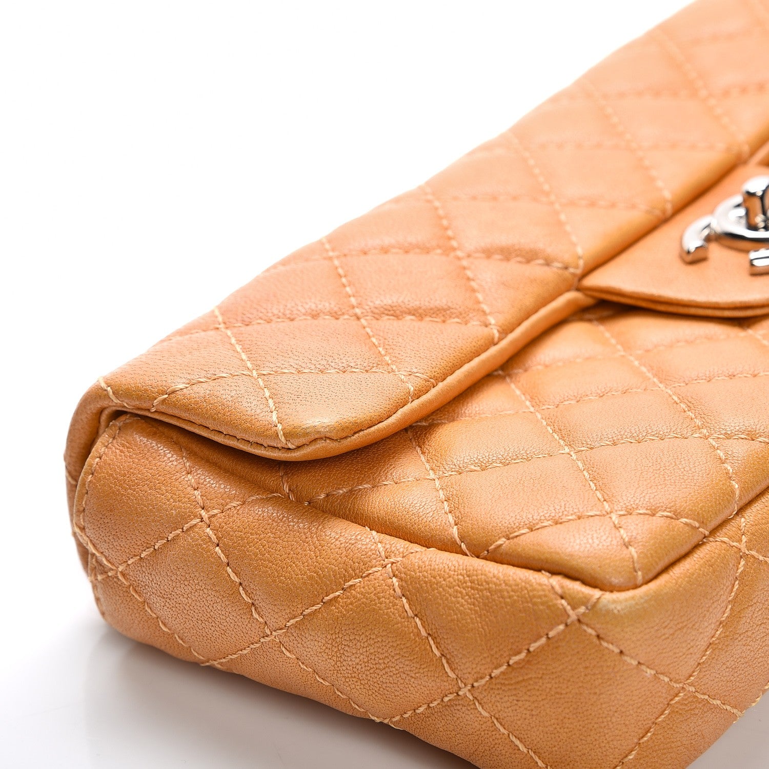 Chanel Lambskin Quilted East West Flap Beige 17 of 19