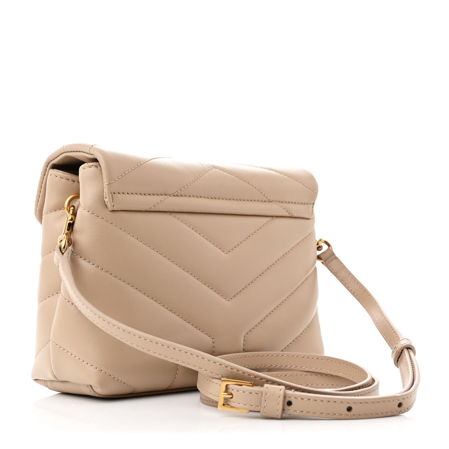 Calfskin Y Quilted Monogram Toy Loulou Crossbody Bag Dark Beige