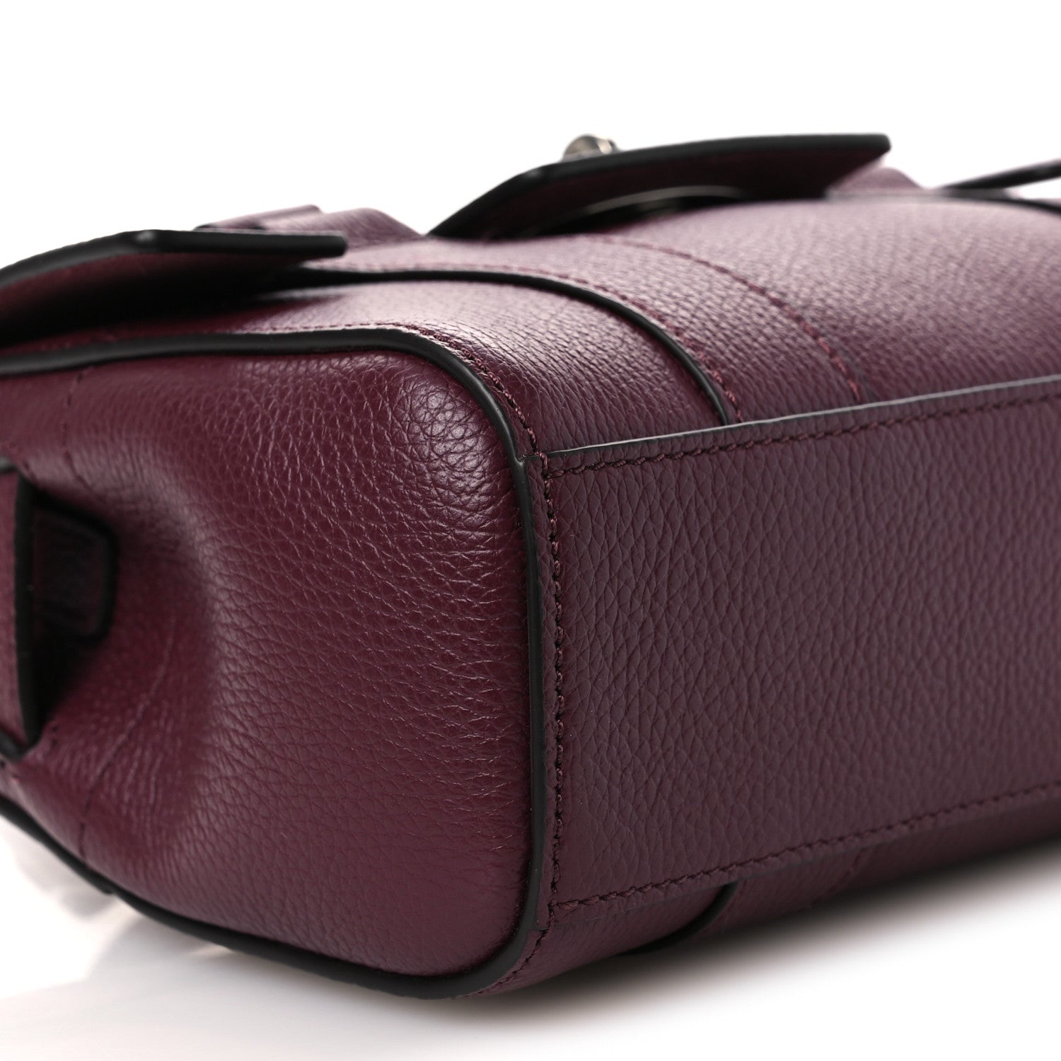 Mulberry Small Classic Grain Mini Bayswater Black Cherry 10 of 12