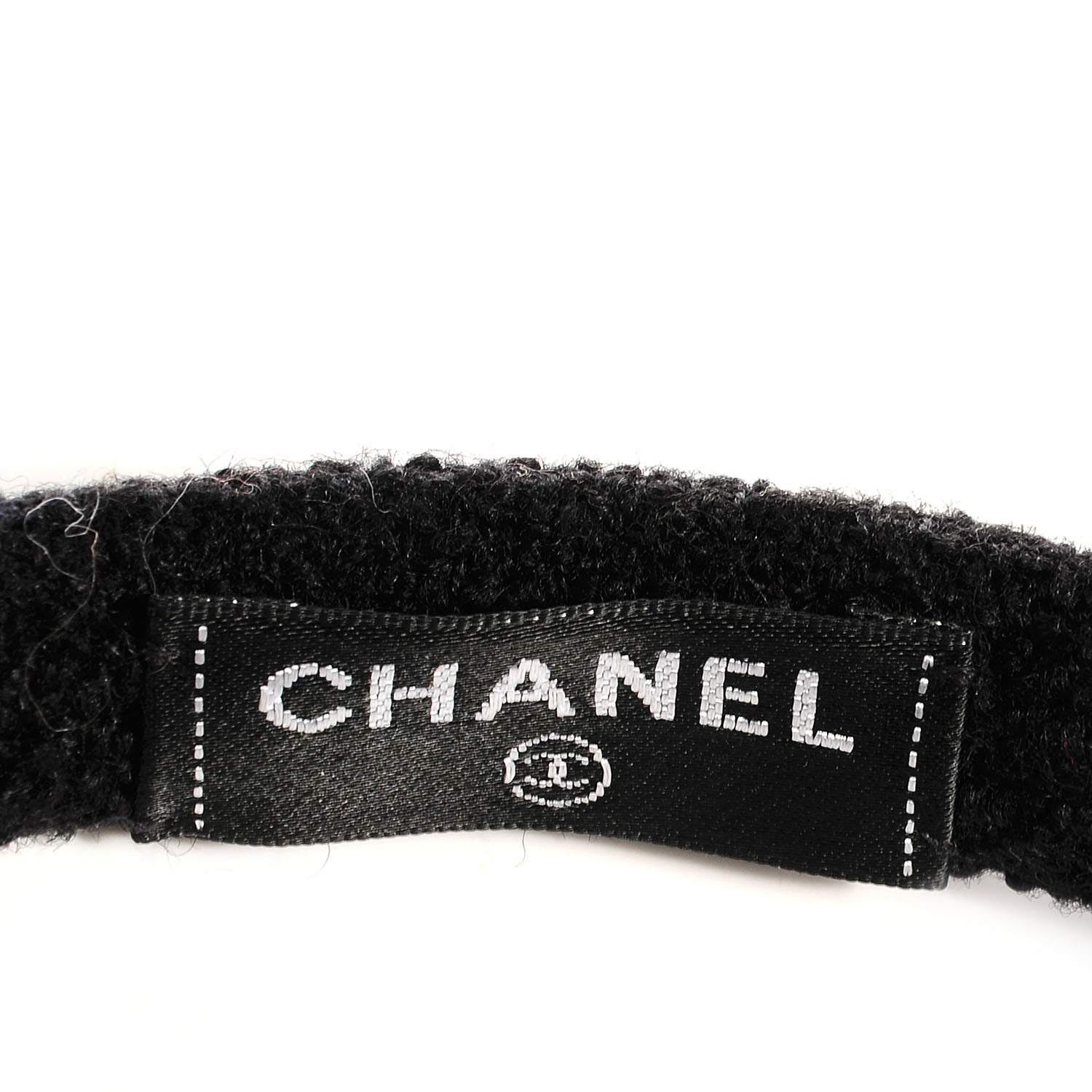 Chanel Orylag Rabbit Wool Tweed CC Ear Muffs Black 5 of 5