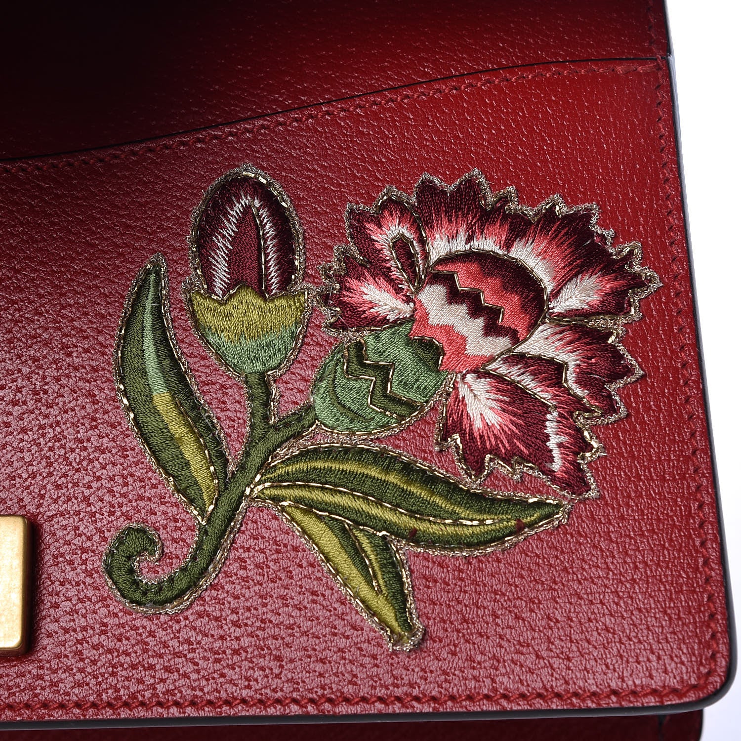 Gucci Calfskin Web Floral Embroidered Small Dionysus Shoulder Bag Hibiscus Red 12 of 12