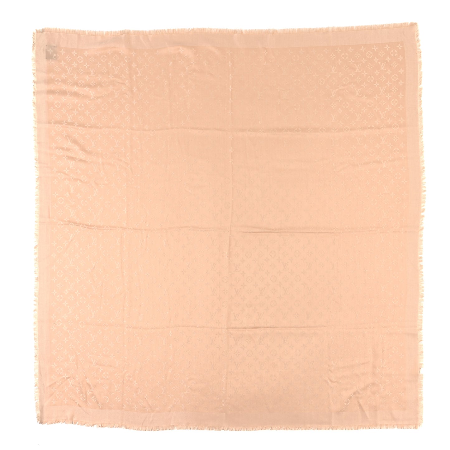 Silk Wool Monogram Shawl Beige