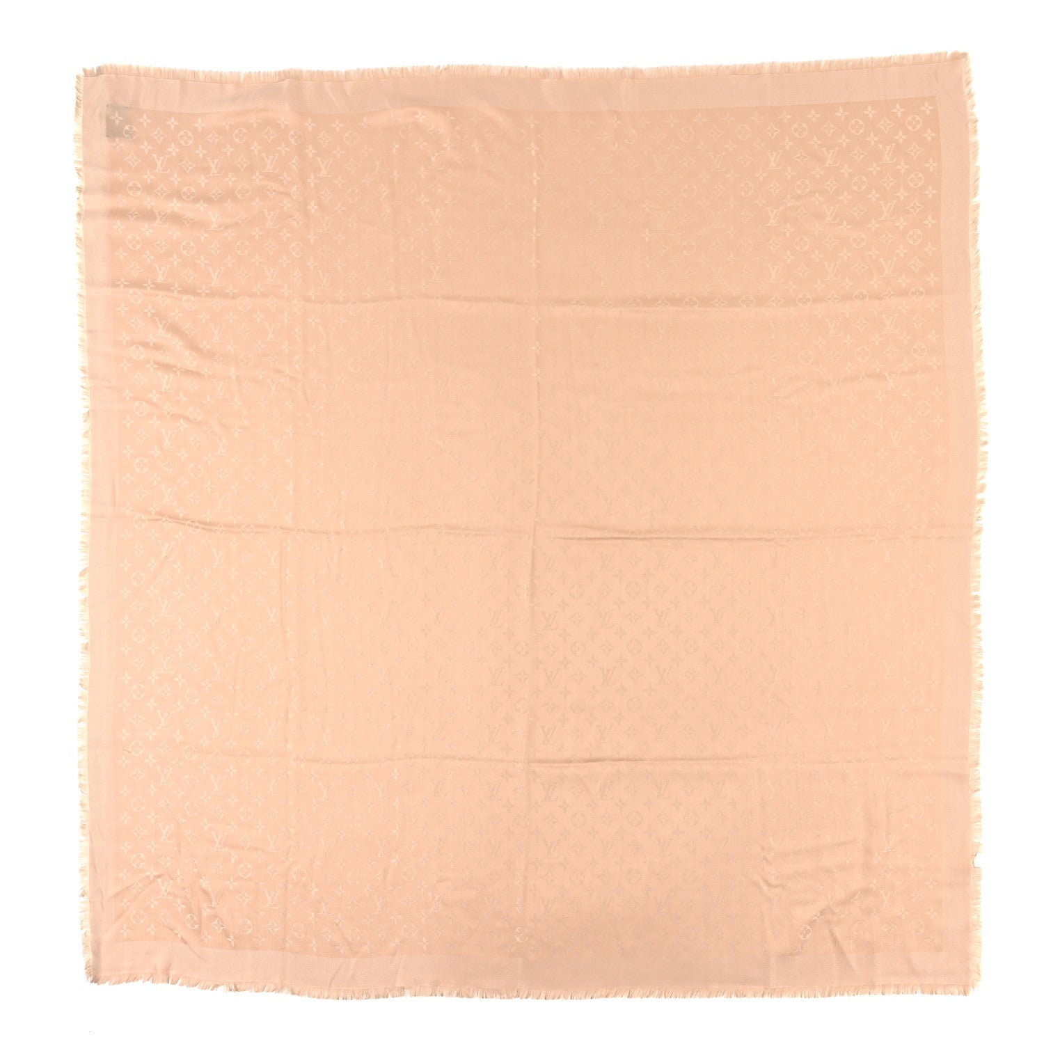 Louis Vuitton Silk Wool Monogram Shawl Beige 1 of 3