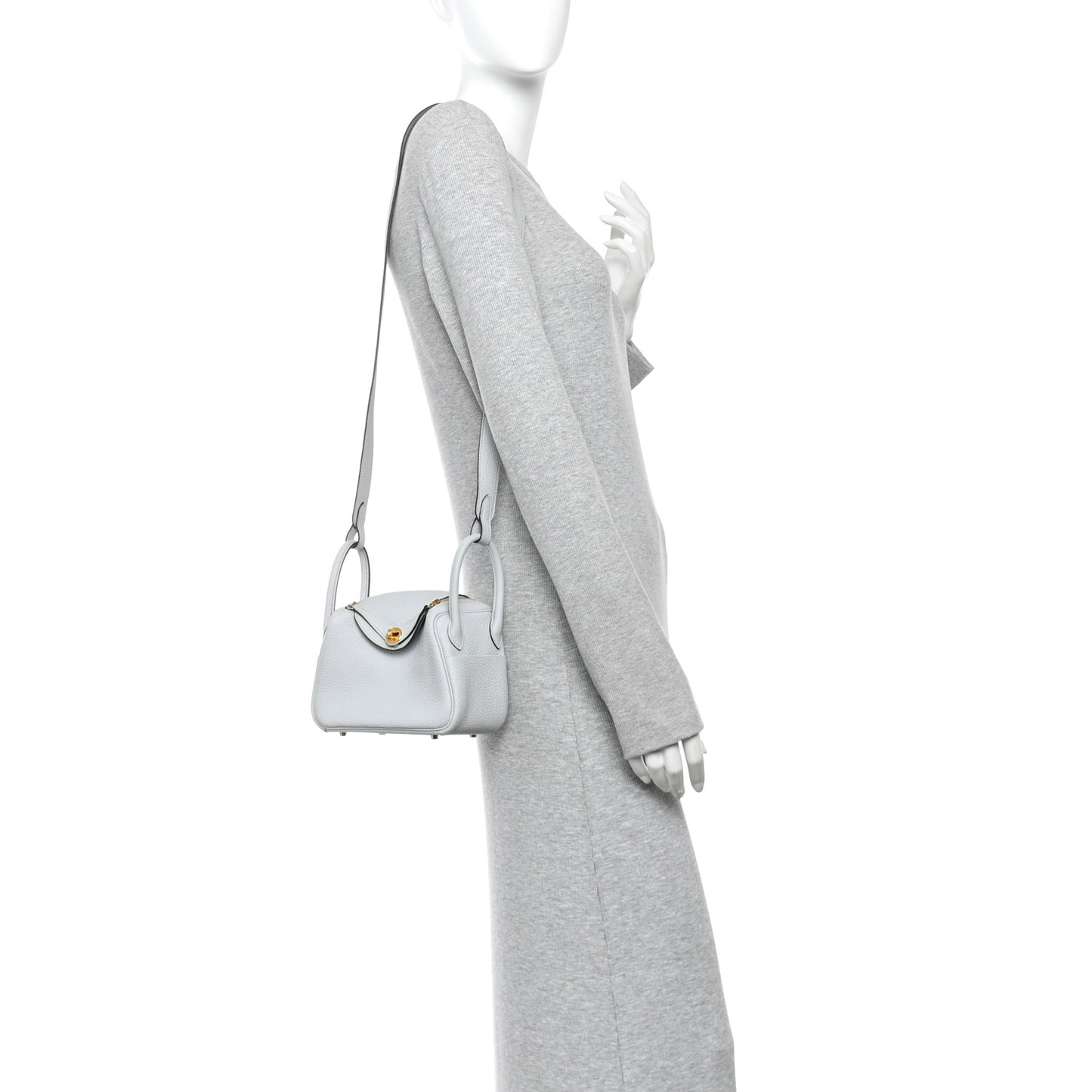 Taurillon Clemence Mini Lindy 20 Bleu Pale