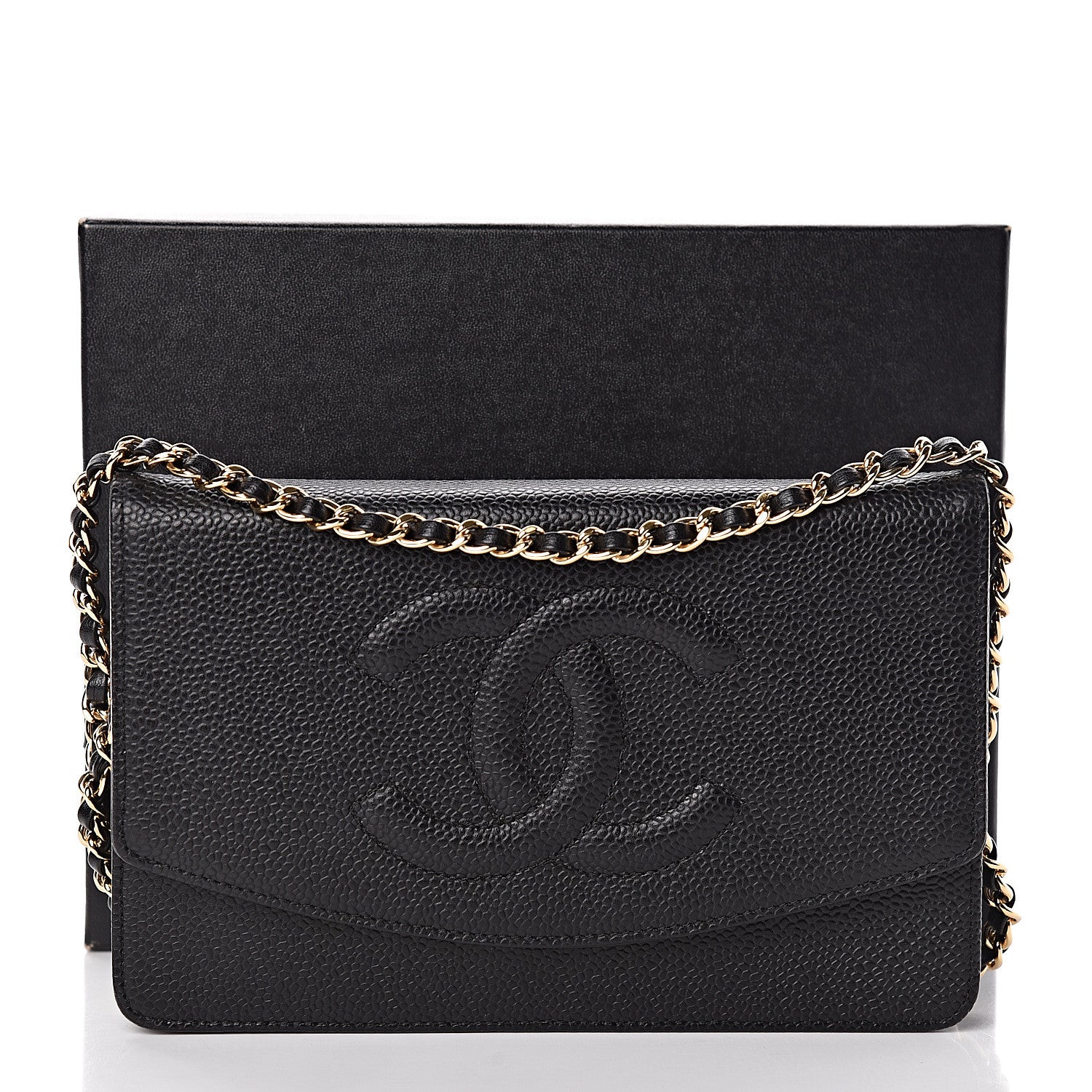 Chanel Caviar Timeless CC Wallet On Chain WOC Black 13 of 13