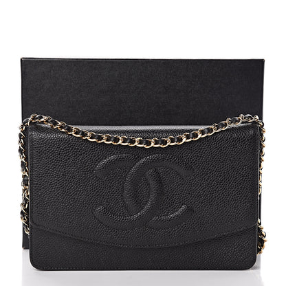Chanel Caviar Timeless CC Wallet On Chain WOC Black 13 of 13