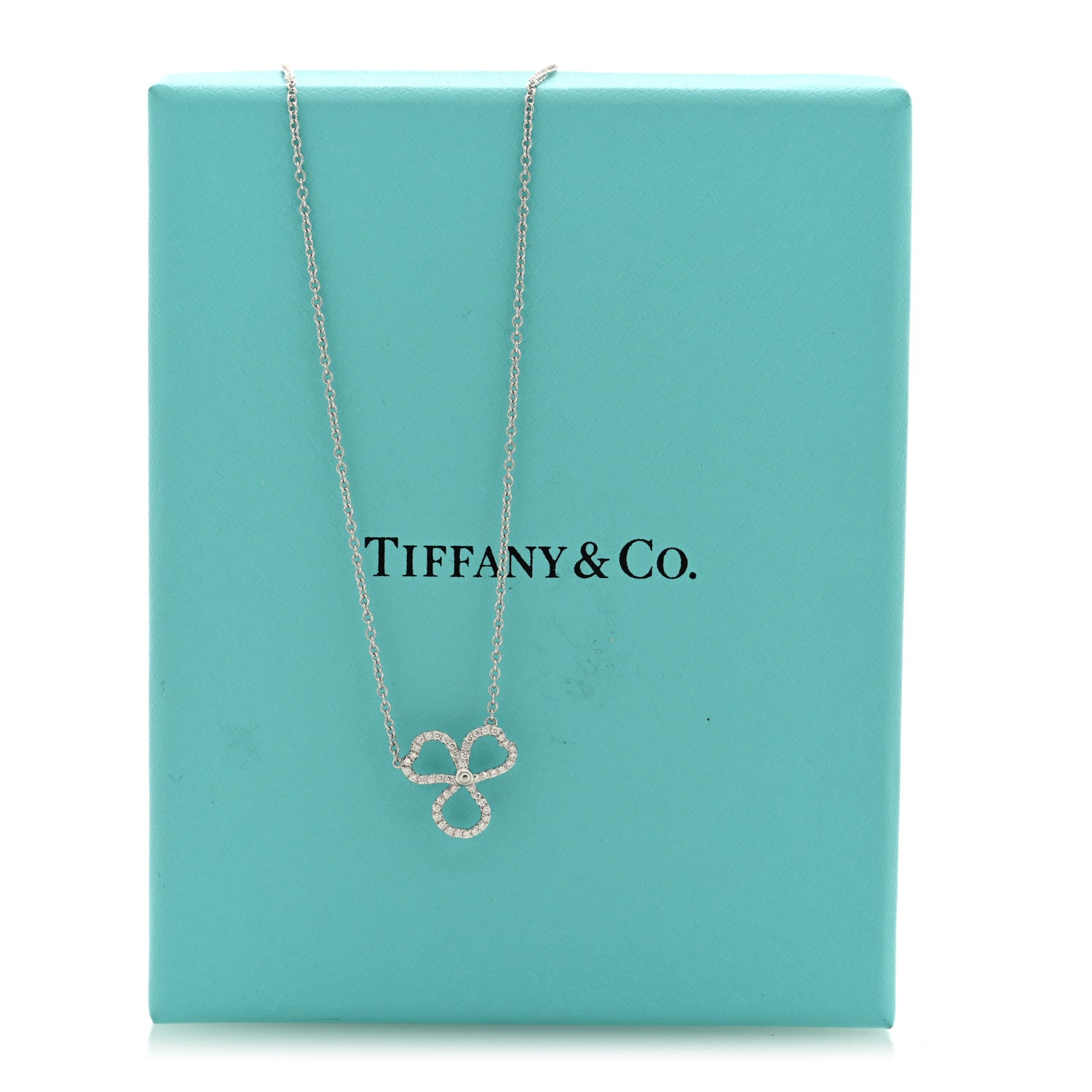 Tiffany Platinum Diamond Paper Flowers Pendant Necklace 5 of 5