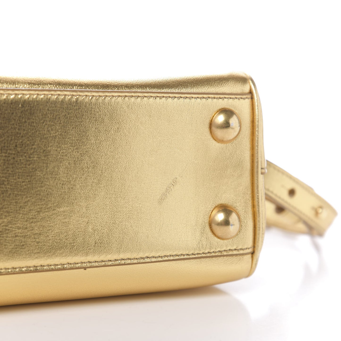 Metallic Lambskin Classic Toy Duffle Gold