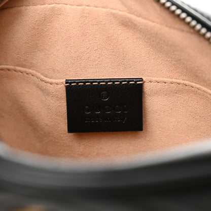 Gucci Calfskin Matelasse Mini GG Marmont Chain Shoulder Bag Black 6 of 11