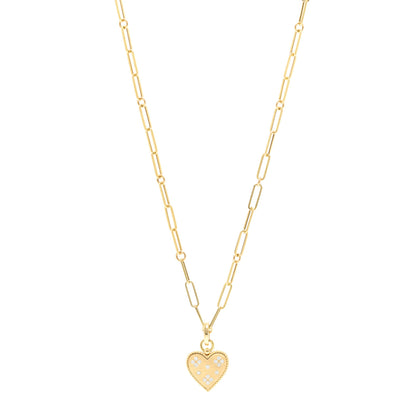 Roberto Coin 18K Yellow Gold Diamond Venetian Princess Heart Medallion Charm Necklace 1 of 5