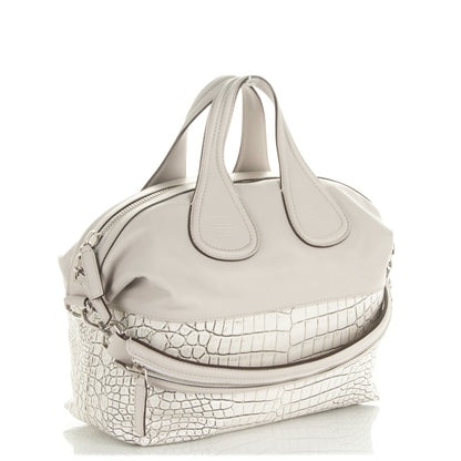 Givenchy Calfskin Crocodile Embossed Medium Nightingale Off White 4 of 8