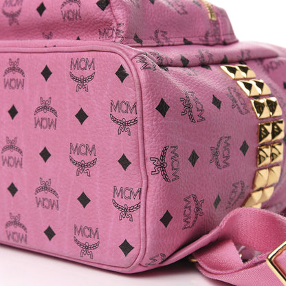MCM Visetos Medium Side Studs Stark Backpack Pink 6 of 9