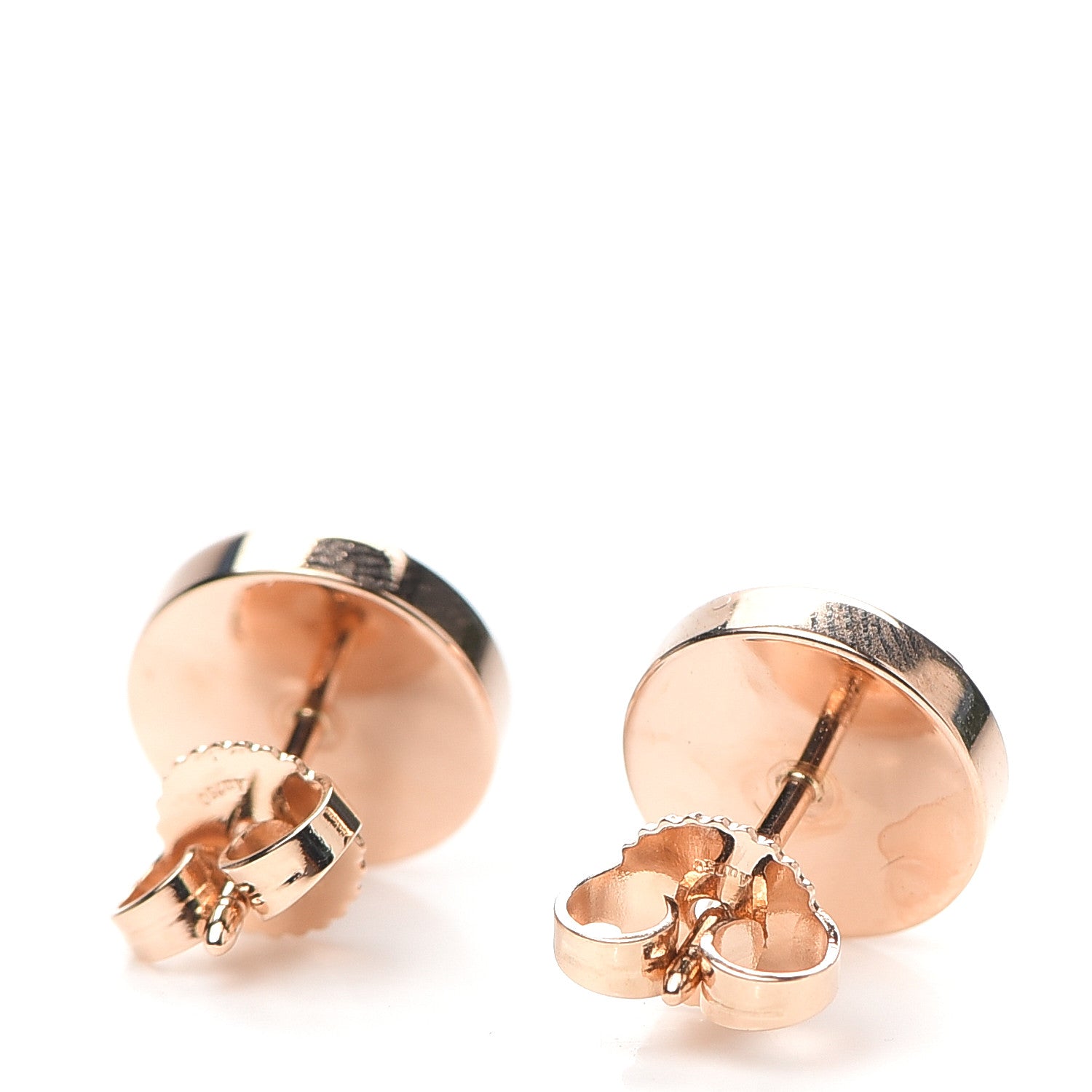 Tiffany 18K Rose Gold Mother of Pearl T Circle Earrings 3 of 5