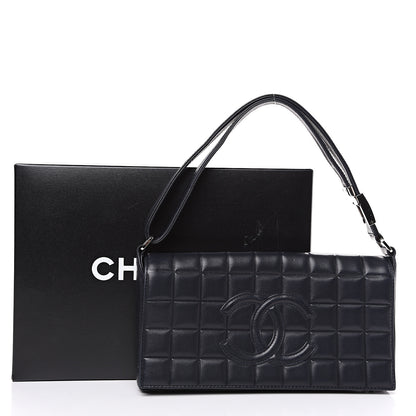 Chanel Lambskin Quilted CC Chocolate Bar Flap Navy 14 of 14