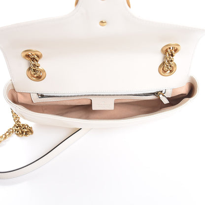 Gucci Calfskin Matelasse Small GG Marmont Shoulder Bag White 5 of 7