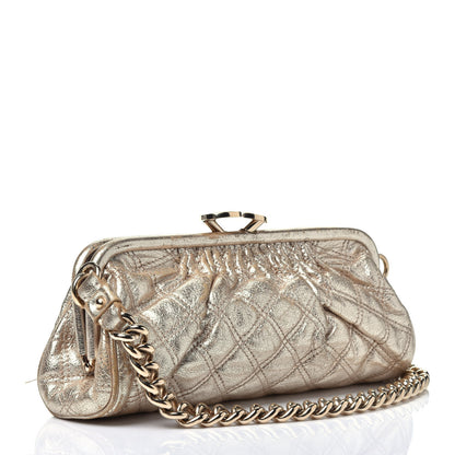 Marc Jacobs Metallic Calfskin Quilted Stam Clutch Gold 3 of 11