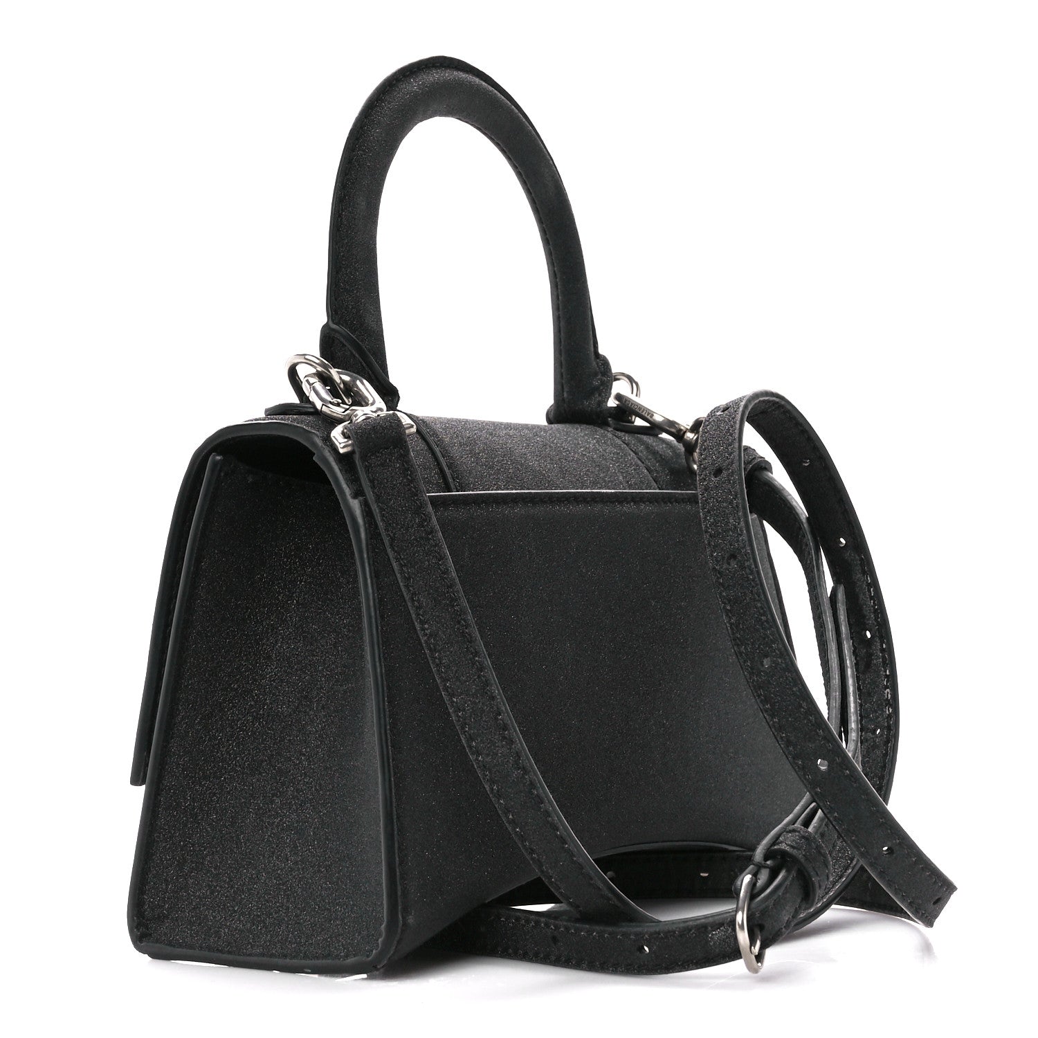 Balenciaga Glitter Fabric Hourglass Top Handle Bag XS Black 2 of 10
