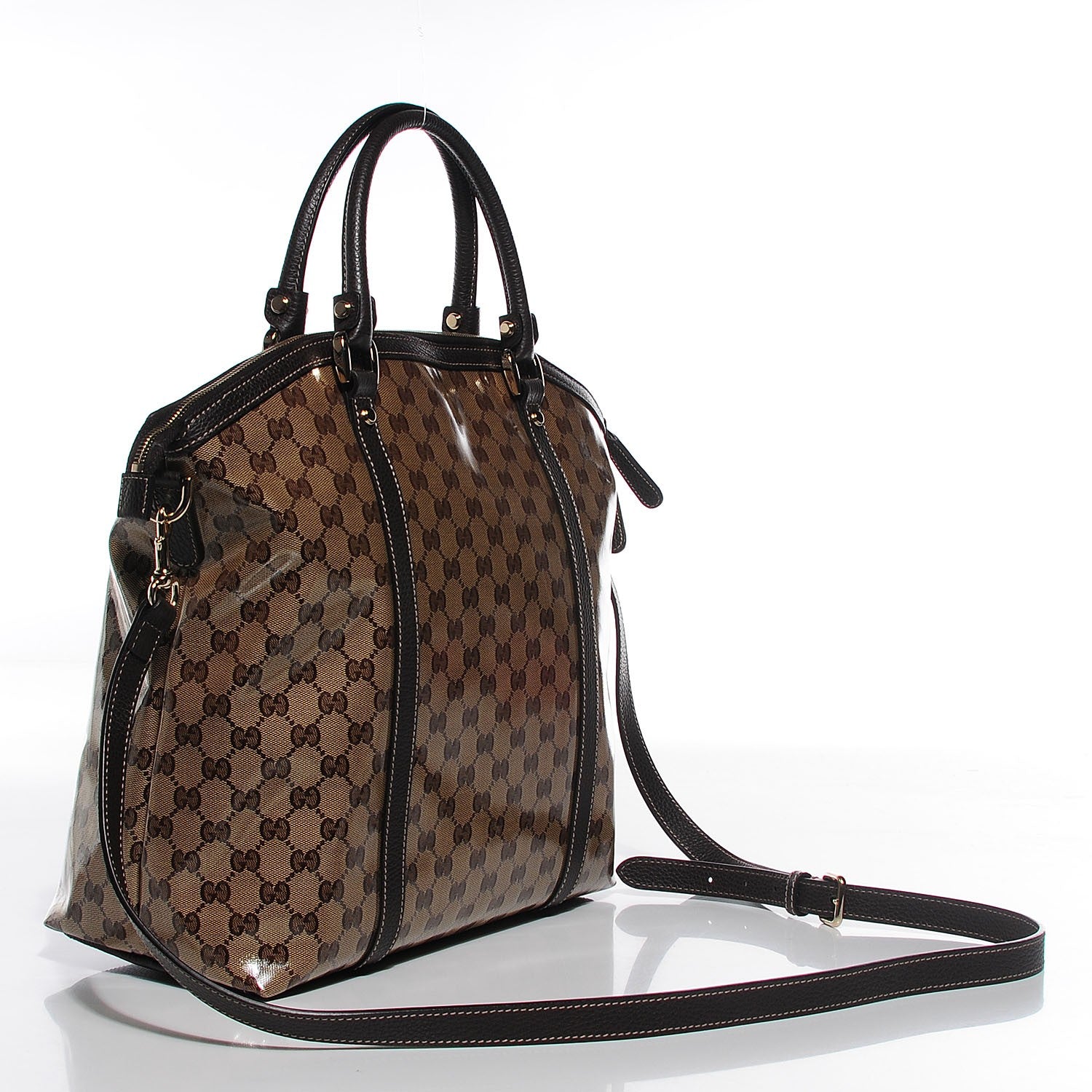 Gucci Crystal Monogram Large GG Tote Brown 3 of 7