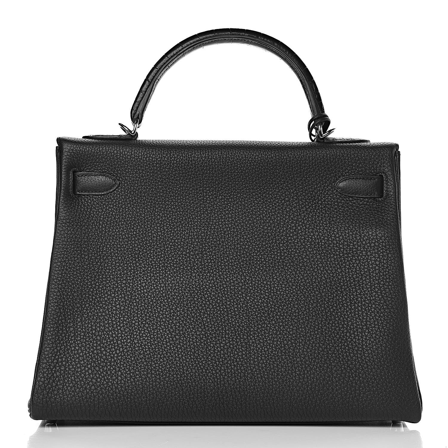 Hermes Togo Matte Alligator Kelly Retourne Touch 32 Black 29 of 42