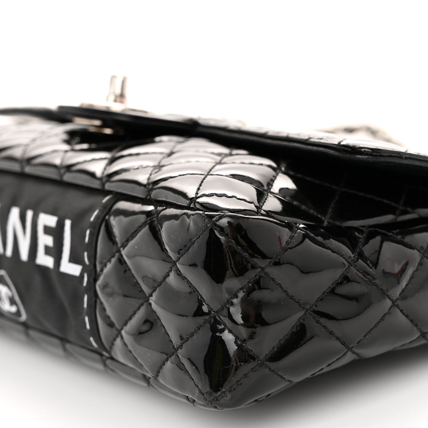 Chanel Patent Quilted Secret Label Medium Flap Black 10 of 11