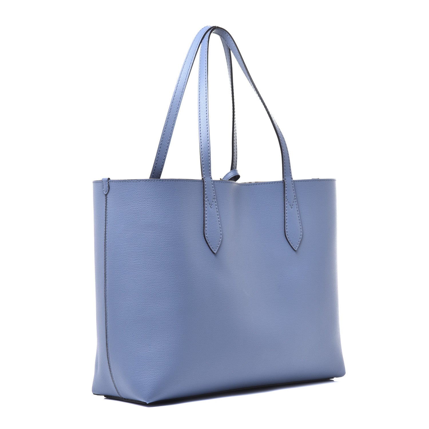 Burberry Calfskin Haymarket Check Medium Reversible Tote Blue 5 of 15