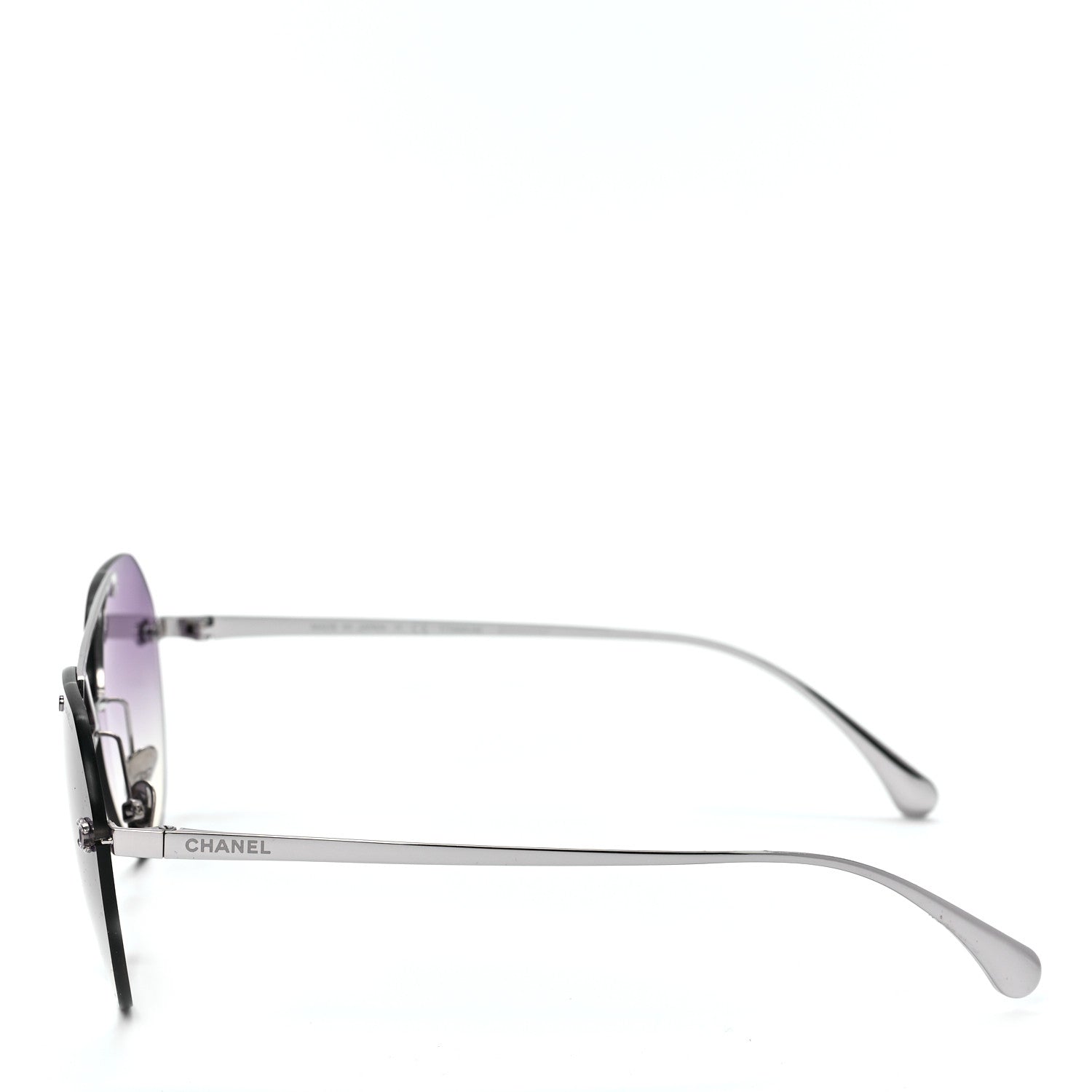 Chanel Titanium CC Pilot Aviator Sunglasses 4272-T Silver 3 of 7