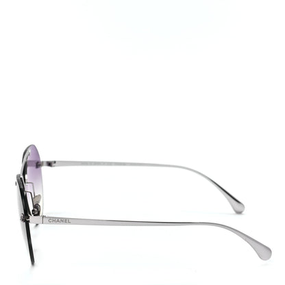 Chanel Titanium CC Pilot Aviator Sunglasses 4272-T Silver 3 of 7