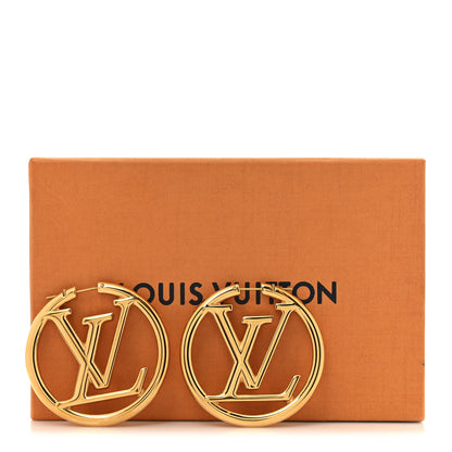 Louis Vuitton Metal Louise Hoop Earrings Gold 5 of 5