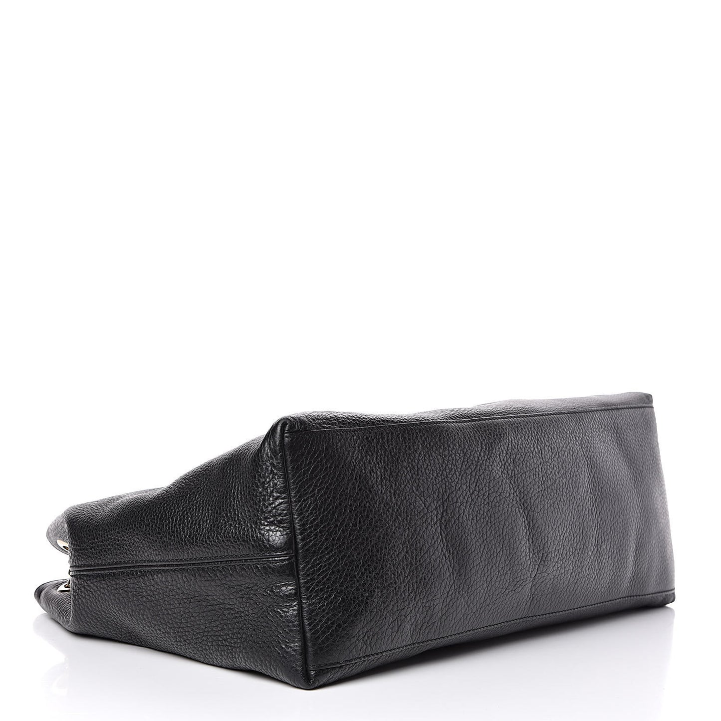Pebbled Calfskin Large Soho Chain Shoulder Bag Black