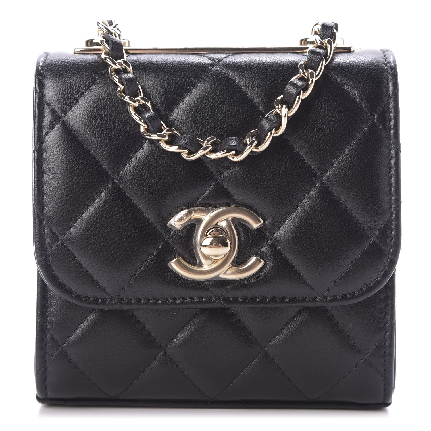 Chanel Lambskin Quilted Mini Trendy CC Chain Wallet Black 1 of 10