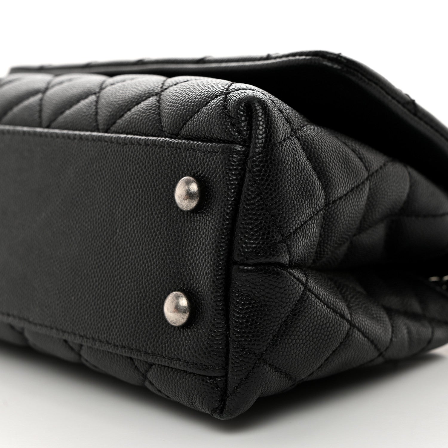 Chanel Caviar Lizard Quilted Mini Coco Handle Flap Black Khaki 10 of 10