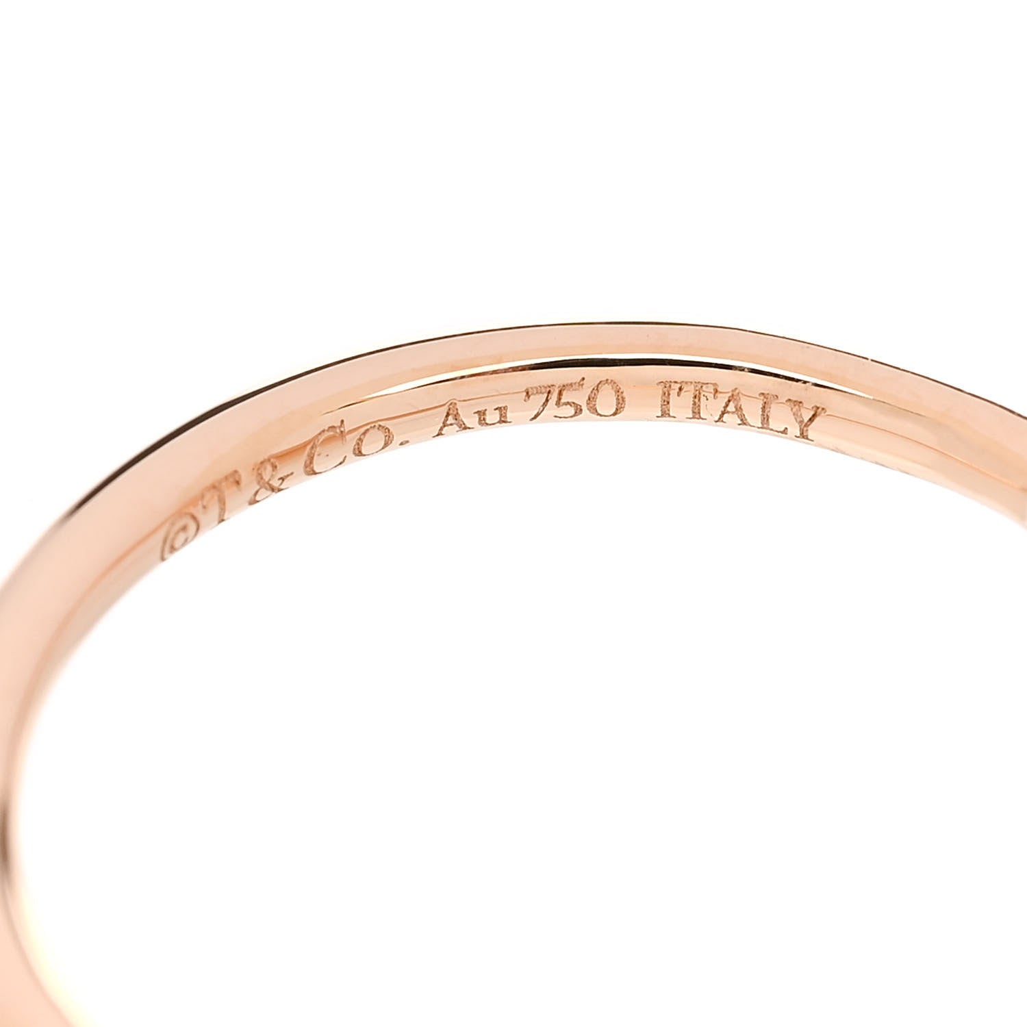 Tiffany 18K Rose Gold Diamond T Wire Ring 50 5.5 4 of 5