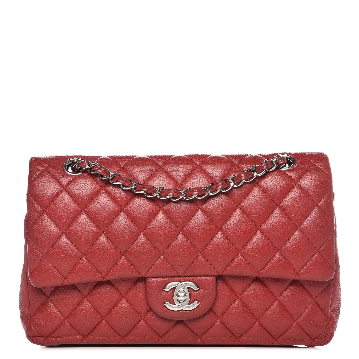 Chanel Caviar Quilted Medium Double Flap Red 1 of 17