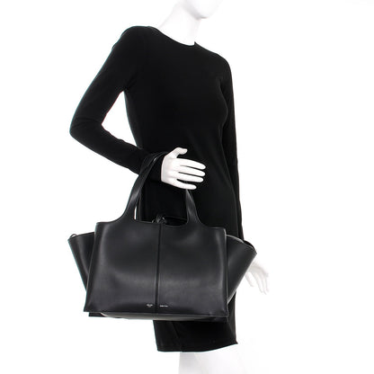 Celine Supple Natural Calfskin Medium Tri-Fold Bag Black 2 of 8
