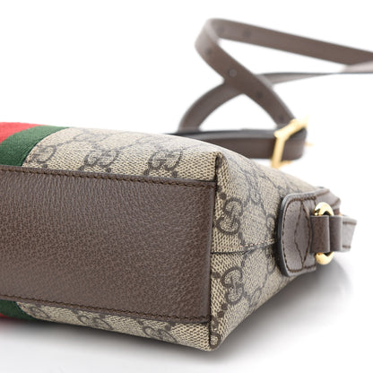 Gucci GG Supreme Monogram Textured Dollar Calfskin Web Small Ophidia Dome Shoulder Bag Beige Ebony New Acero 9 of 9