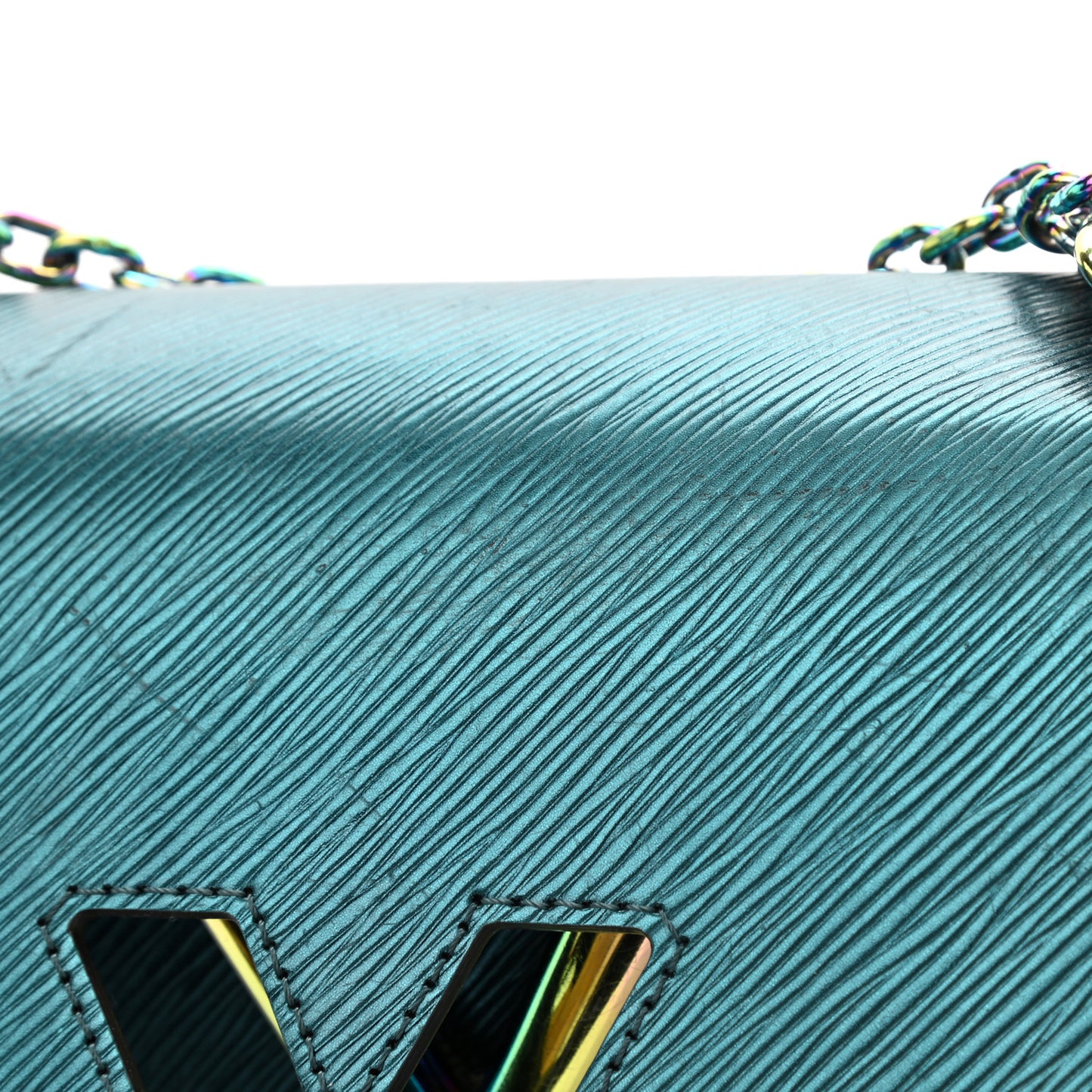 Epi Twist Scarabeo Shoulder Bag MM Blue Boreale