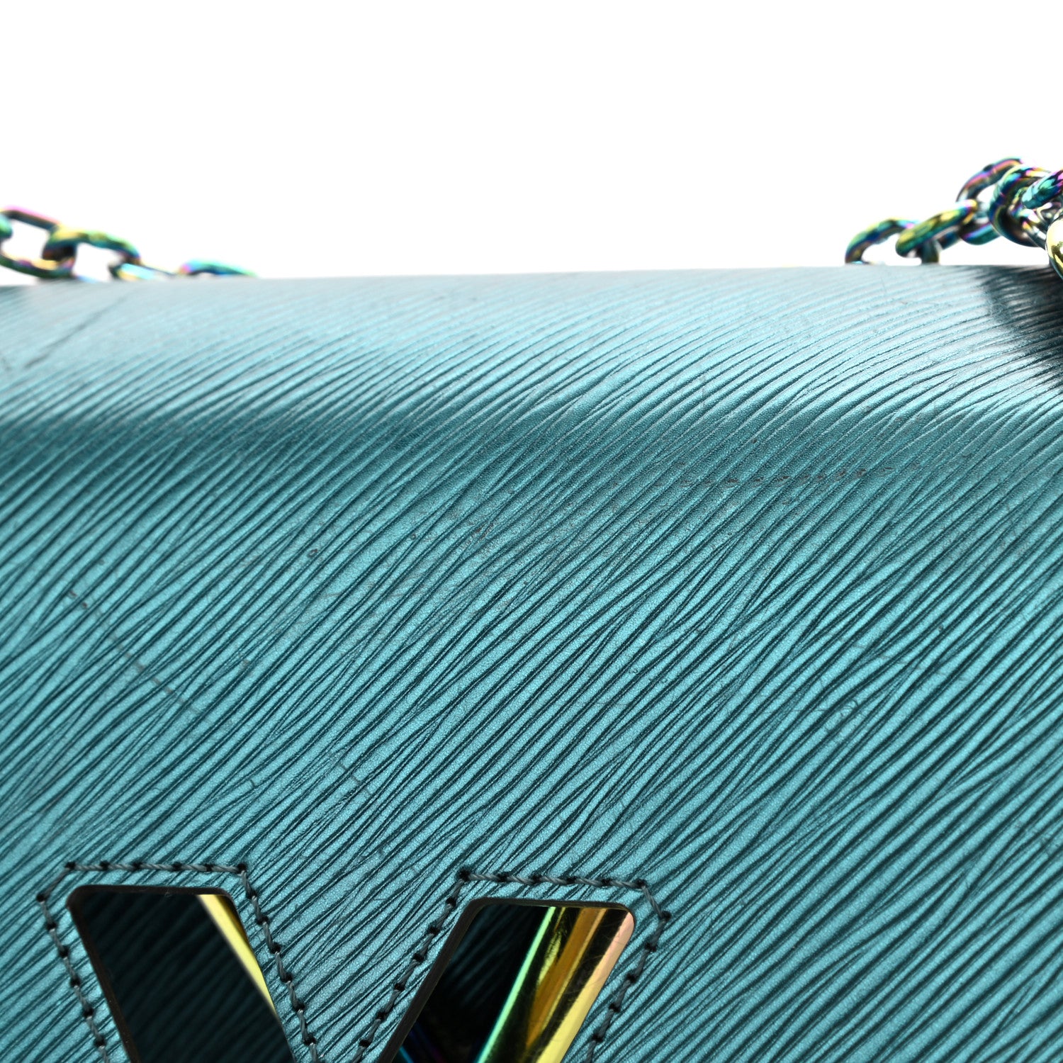 Louis Vuitton Epi Twist Scarabeo Shoulder Bag MM Blue Boreale 13 of 15