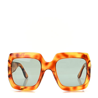 Gucci Acetate Square Frame Sunglasses GG 0053S Havana 2 of 7