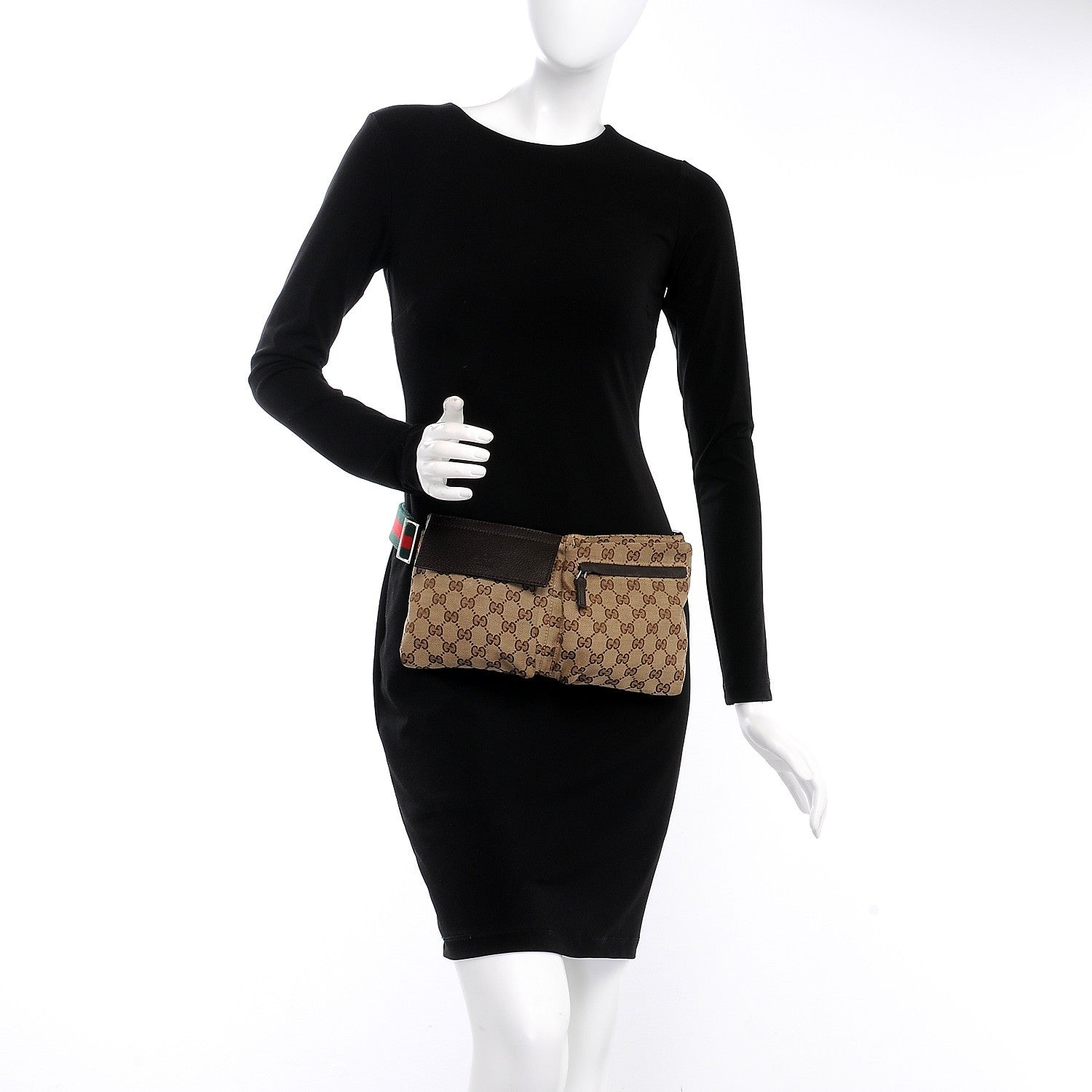Gucci Monogram Web Belt Bag Dark Brown 2 of 8