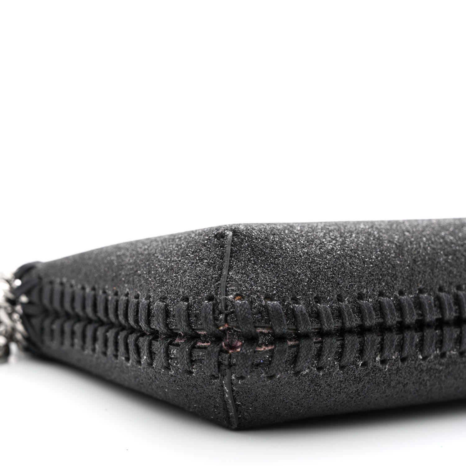 Stella McCartney Metallic Glitter Mini Falabella Box Shoulder Bag Black 10 of 11