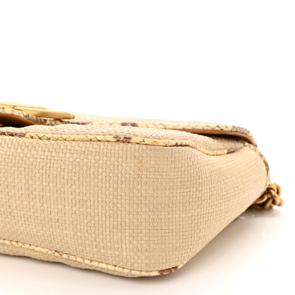 Gucci Raffia Elaphe Matelasse Small GG Marmont Shoulder Bag Natural Cream Brown 10 of 10