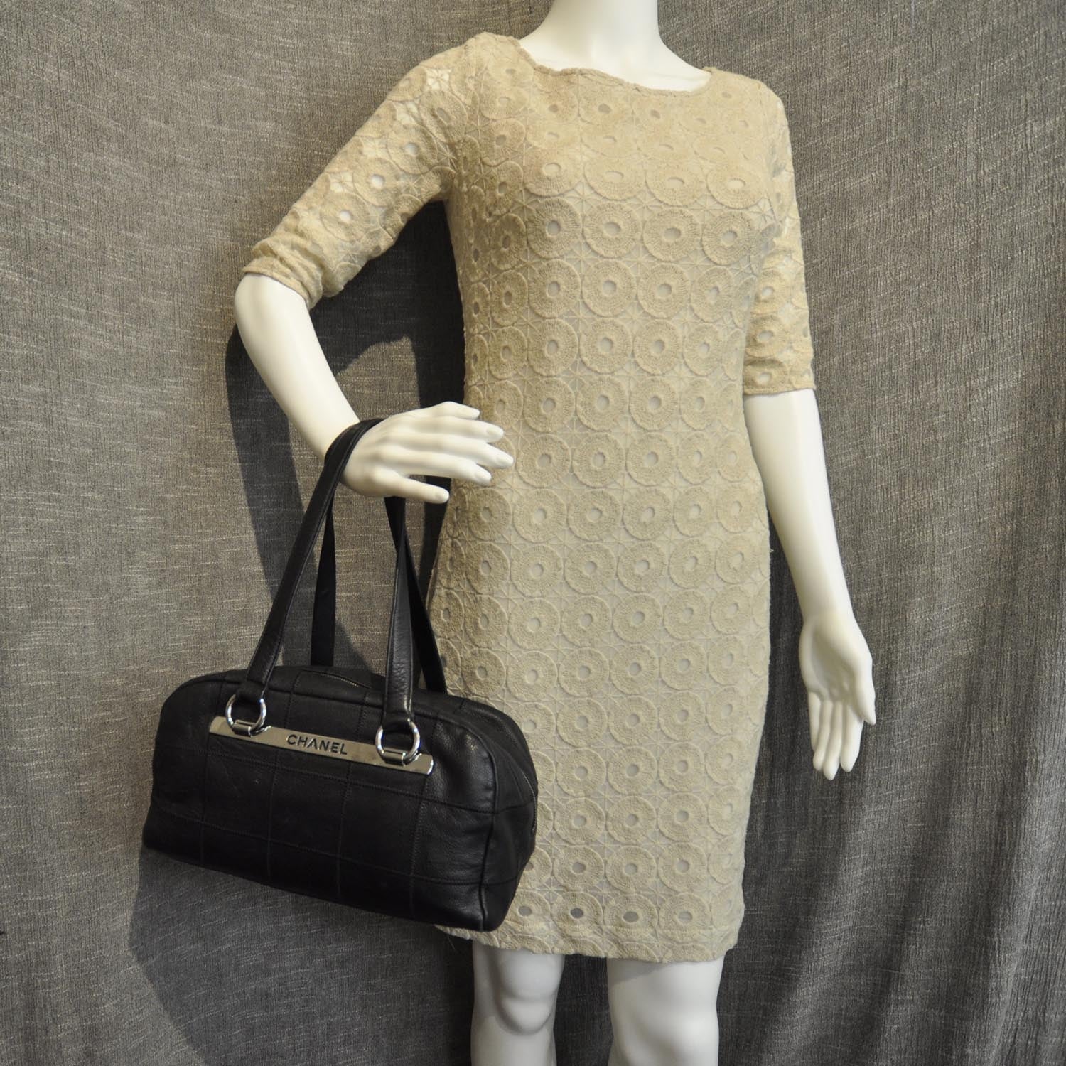 Chanel Caviar Square Stitched Tote Black 2 of 9