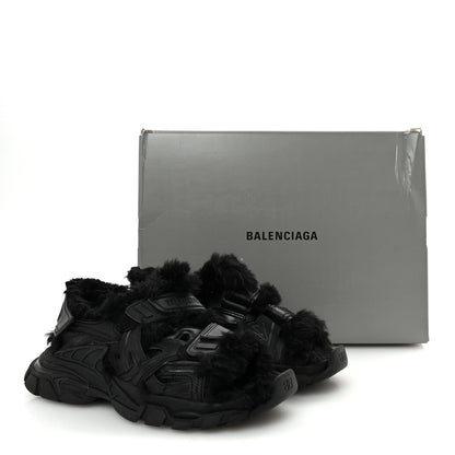 Balenciaga Faux Fur Rubber Mesh Womens Track Sandals 40 Black 9 of 9