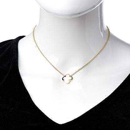 Van Cleef & Arpels 18K Yellow Gold Mother of Pearl Pure Alhambra Pendant Necklace 2 of 6