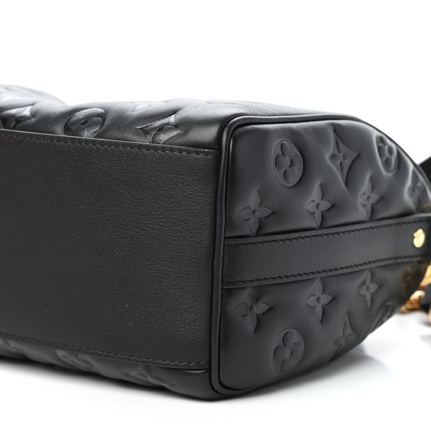 Lambskin Embossed Monogram Speedy 22 Bandouliere Black