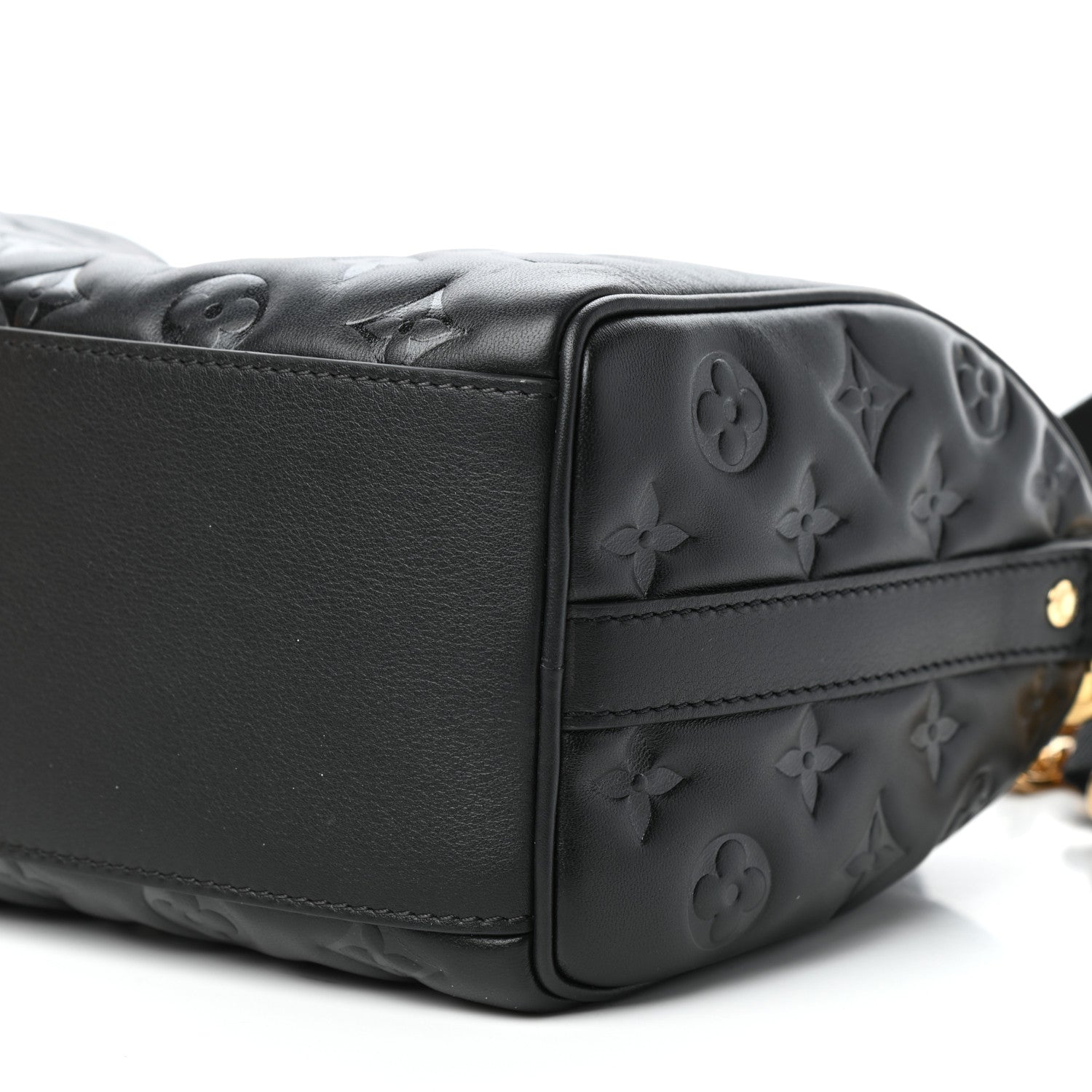 Louis Vuitton Lambskin Embossed Monogram Speedy 22 Bandouliere Black 8 of 10