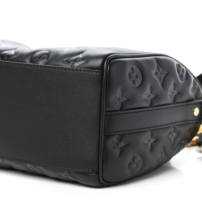 Louis Vuitton Lambskin Embossed Monogram Speedy 22 Bandouliere Black 8 of 10