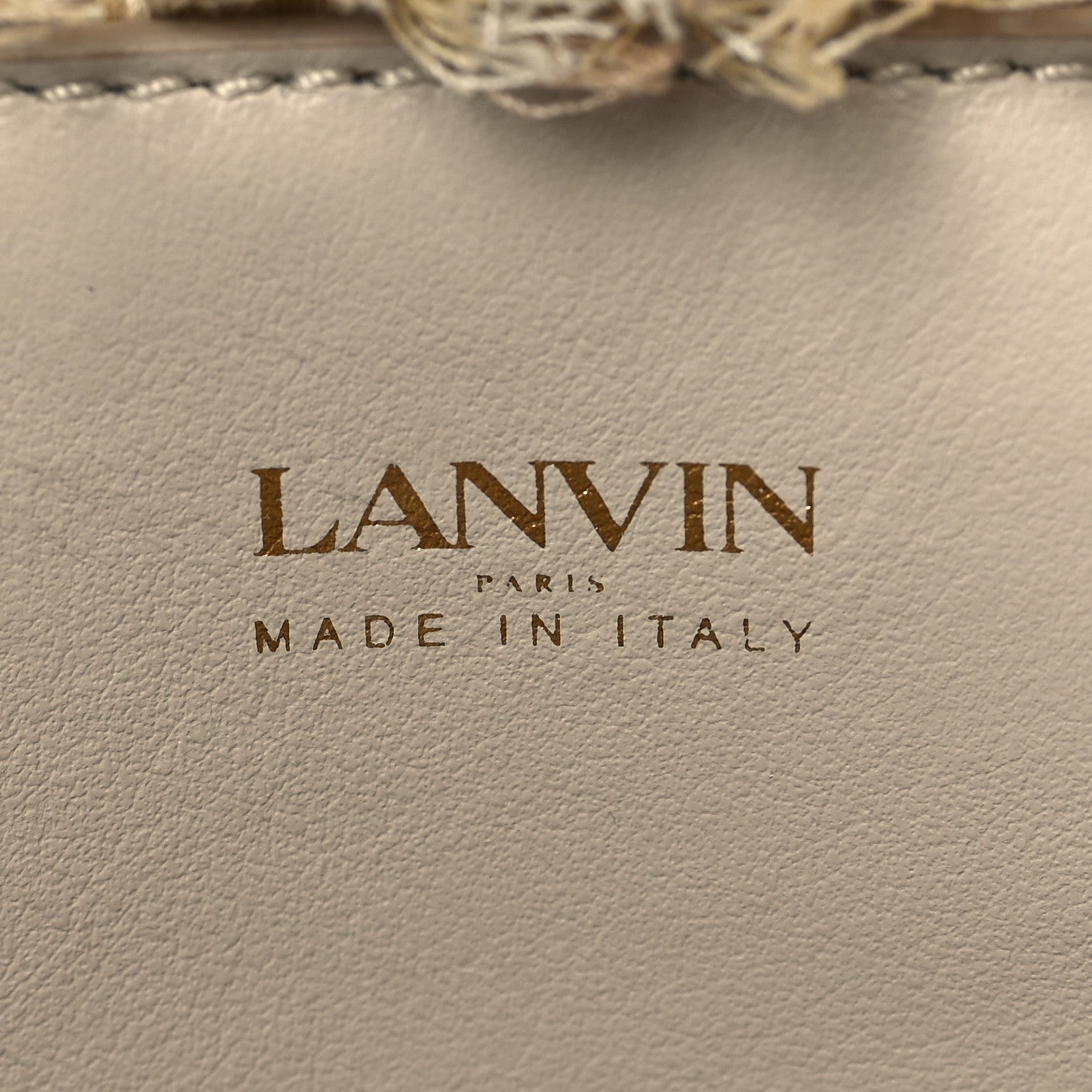 Lanvin Calfskin Canvas Woven Chevron In & Out Tote PM Beige 7 of 10