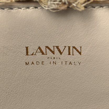 Lanvin Calfskin Canvas Woven Chevron In & Out Tote PM Beige 7 of 10